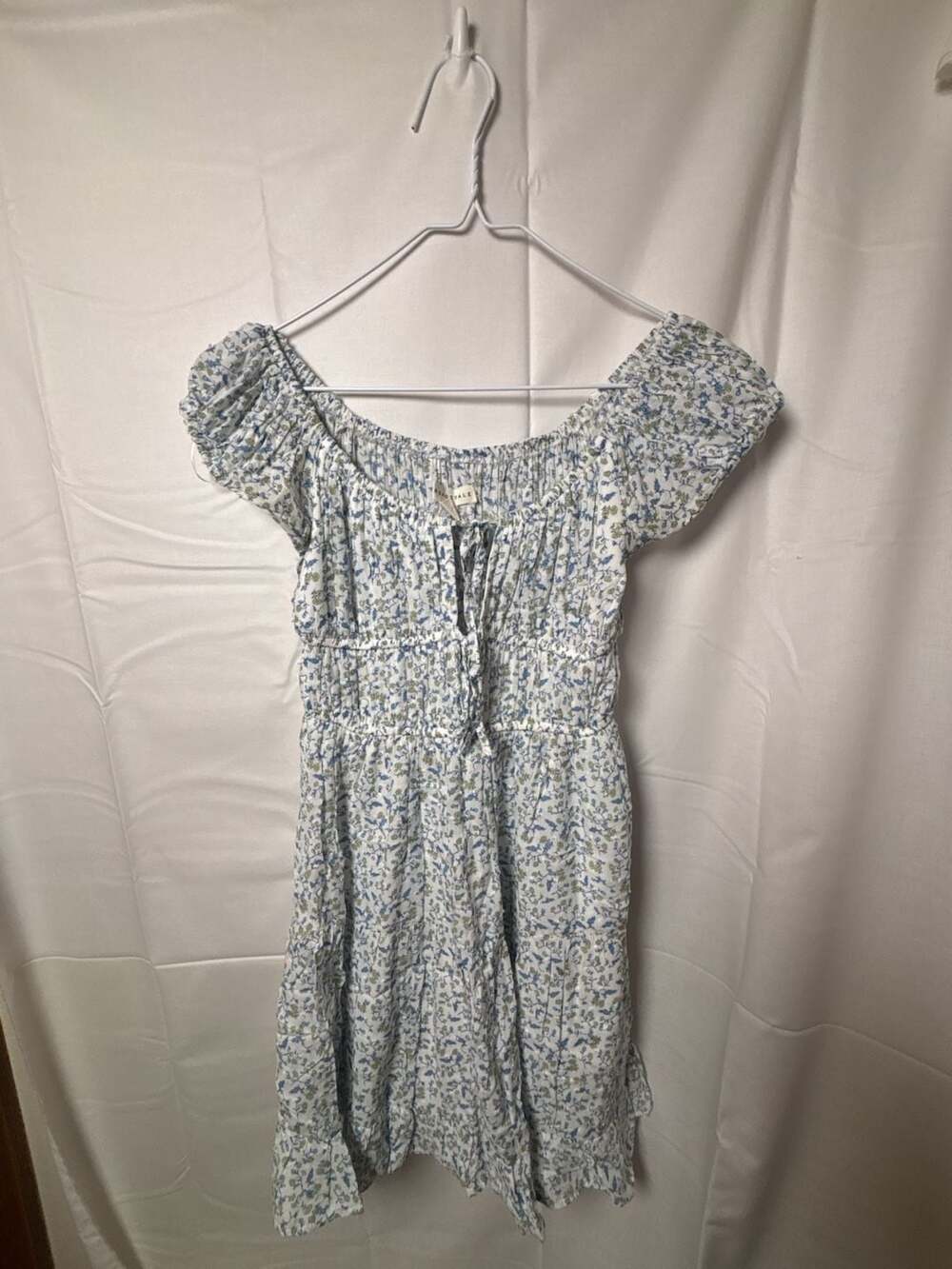 Aeropostale Short Sleeve Floral Scoop Neck Double Tie Milkmaid Dress